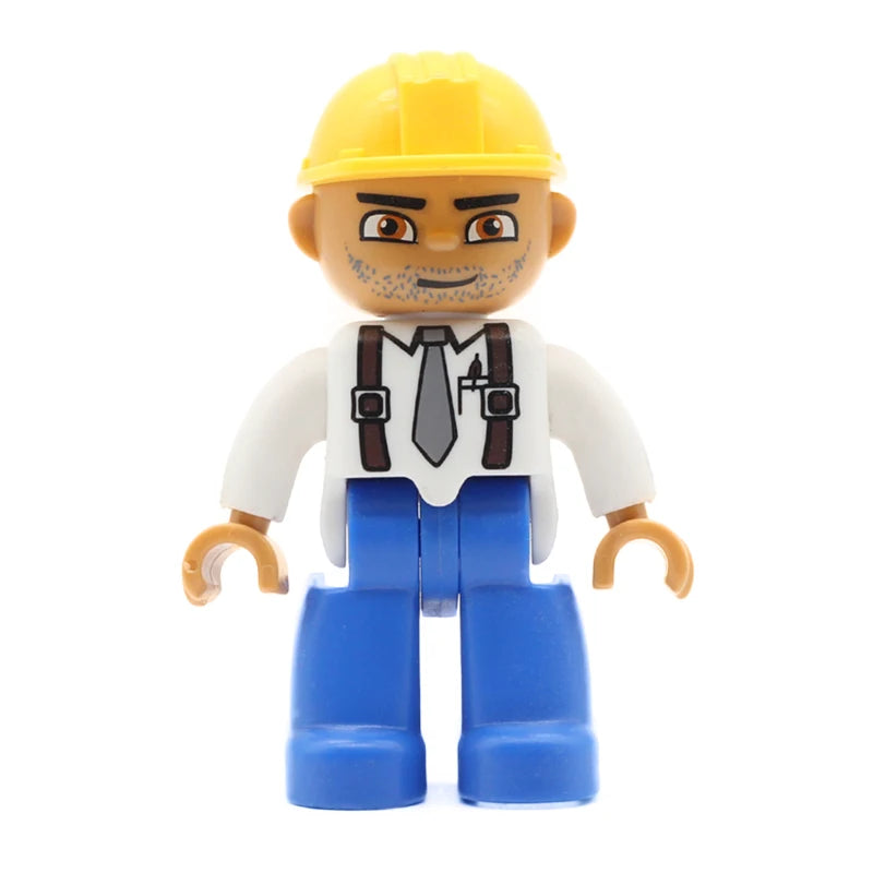 Big Size Action Figures City Princess Policemen Family Building Block Doll Character Accessory Assembly Toys for Children Gift