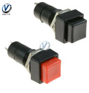5Pcs/lot Momentary Spring Push Button Switch 12mm 2 Pins Square Momentary Push Button Switch Red or Black 3A 250V OFF ON
