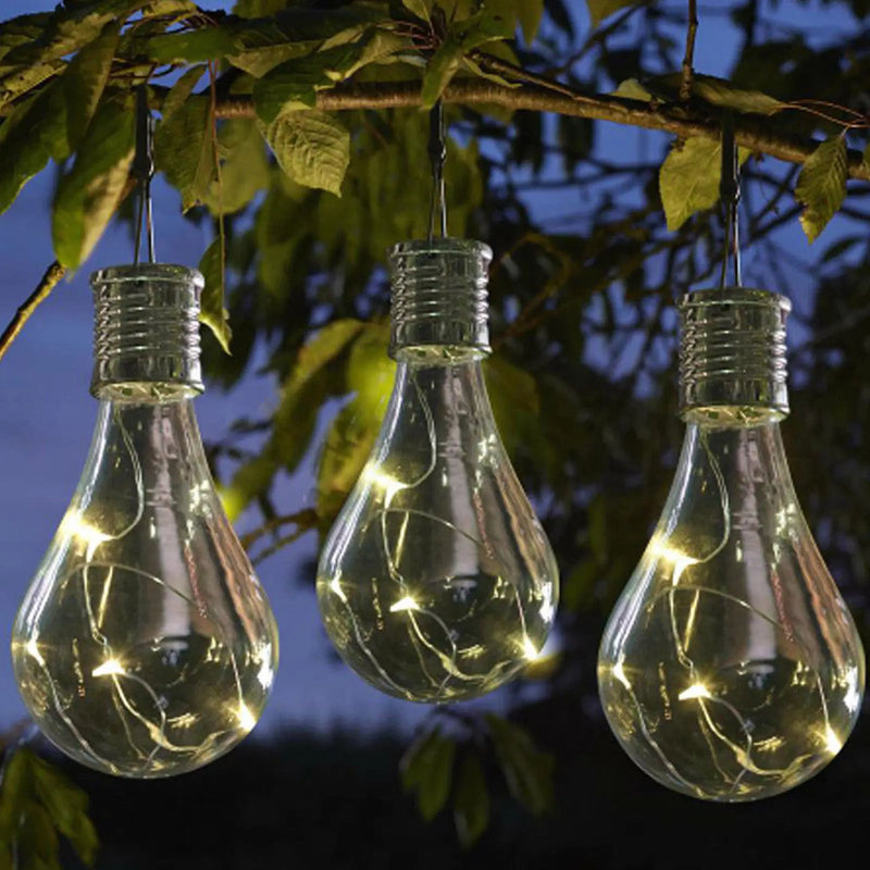 Solar Powered LED Light Bulbs garden Outdoor waterproof hanging Clear Bulbs Patio Fairy String Light Christmas Wedding decoratio