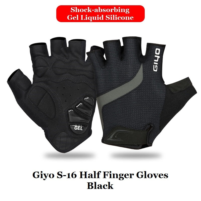 Giyo Breaking Wind Cycling Half Finger Gloves Anti-slip Bicycle Mittens Racing Road Bike Glove MTB Biciclet Guantes Ciclismo