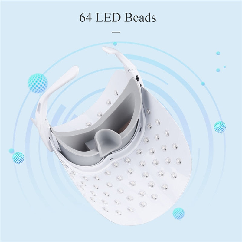LED Photon Facial Mask Light Therapy Electric Face Massager Skin Rejuvenation Anti-Aging Acne Wrinkle Removal SPA Beauty Machine