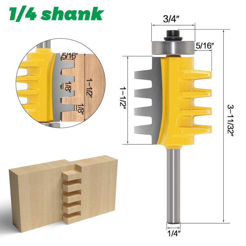 8mm,6mm,1/4 inc Shank Rail Reversible Finger Joint Glue Router Bit Cone Tenon Woodwork Cutter Power Tools Wood Router Cutter