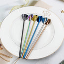 LUCF New Creative Long Drinking Straw with Ice Spoon 304 Stainless Steel Reusable Colorful Metal Straws Coffee Stirring Spoons