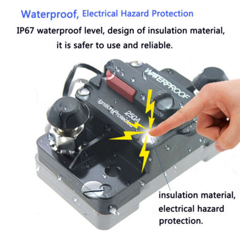 30A 40A 50A 60A 70A 80A 100A 120A 150A 200A 250A 300A AMP Circuit Breaker Fuse Reset 12-48V DC Car Boat Auto Waterproof