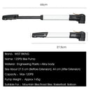 WEST BIKING Mini Portable Bike Pump Inflator Aluminum Alloy Bicycle Tire Pump Ultralight 120 Psi High Pressure Cycling Air Pumps