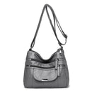 Casual Soft PU Leather Crossbody Bags For Women Double Compartment Shoulder Bag Big Capacity Handbags Designer Messenger Bags