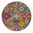 Retro Round Living Room Rug Home Bedroom Round Floor Pad Computer Chair Floor Pad European Wardrobe Floor Pad and Carpet