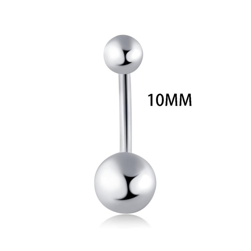 JUNLOWPY Wholesales 100pcs Silver 10/12/14mm Belly  Button Rings Body Piercing  Navel Piercing 14g 10mm