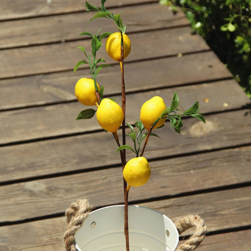 Artificial Lemon Bunch Imitation Plants Realistic Vine 50cm Wedding Home Decor Party Fruit Props