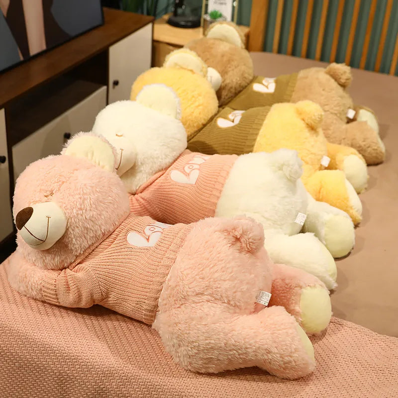 80-100cm Kawaii animal plush Bear With Sweater dolls kids stuffed toys for children soft sleeping Teddy bear pillow
