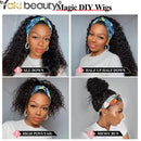 28 Zoll lange Afro Kinky Curly Headband Perücken Synthetische Ice Headband Perücke für schwarze Frauen Ombre Curly Wave Perücke Biofaserhaar