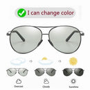 Luftfahrt Metallrahmen Polarisierte Sonnenbrille Herren Farbwechsel Sonnenbrille Pilotenbrille Herren Tag Nachtsicht Fahren