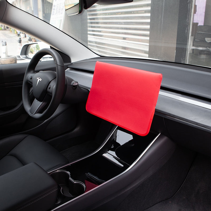 Tempered Glass For Tesla Model 3 Y 2023 Accessories Navigation Cover Sleeve On Sunshade Screen Protector Film Waterproof Fabric