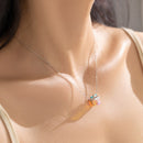 Thaya Color Light Bow Geschenk Halskette 925 Silber Böhmen Interessante Farbprisma Halskette für Frauen Besonderes Design Schmuck