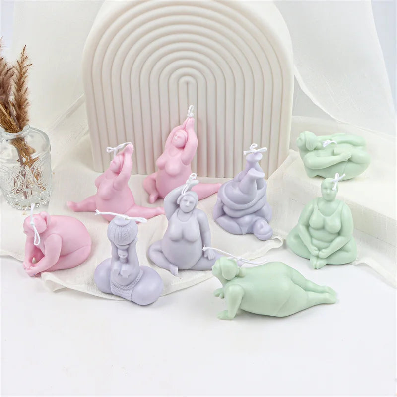 3D Human Body Art Home Decorate Plump Women Shapes For Handmade Soaps Making Resin Mould DIY Yoga Soy Wax Candle Silicone Mold