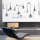 226 * 97 cm Schwarzer Kronleuchter Wandaufkleber Glühbirne Heimdekoration für Wohnzimmer Schlafzimmer Kunst DIY Vinyl Wandtattoos Abnehmbar