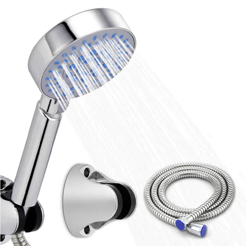 ZhangJi Hot Sale Shower Head Set Bathroom Chromeplate Handheld Showerhead with hose and holder Multiple modes showerhead sets