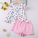 Humor Bear Baby Girl Clothes Fashion New Girls Clothing Sets Kids Clothes Toddler Girl Cute Bow T-shirt+ Pants Summer Set