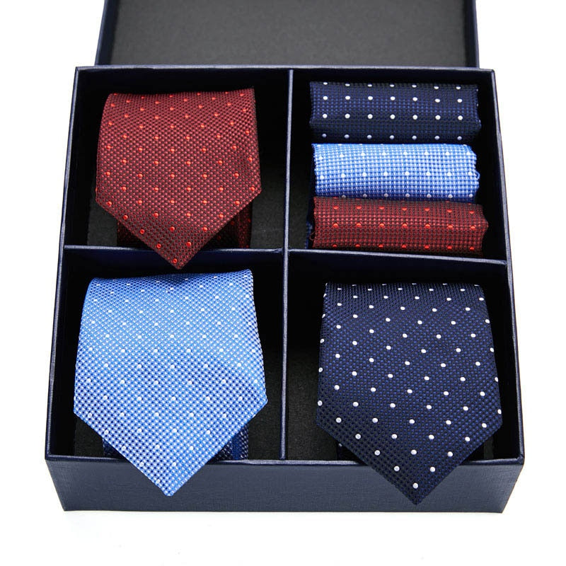 Gift box packing Silk Ties For Men Novelty Hanky  Set 3 Styles  Men&