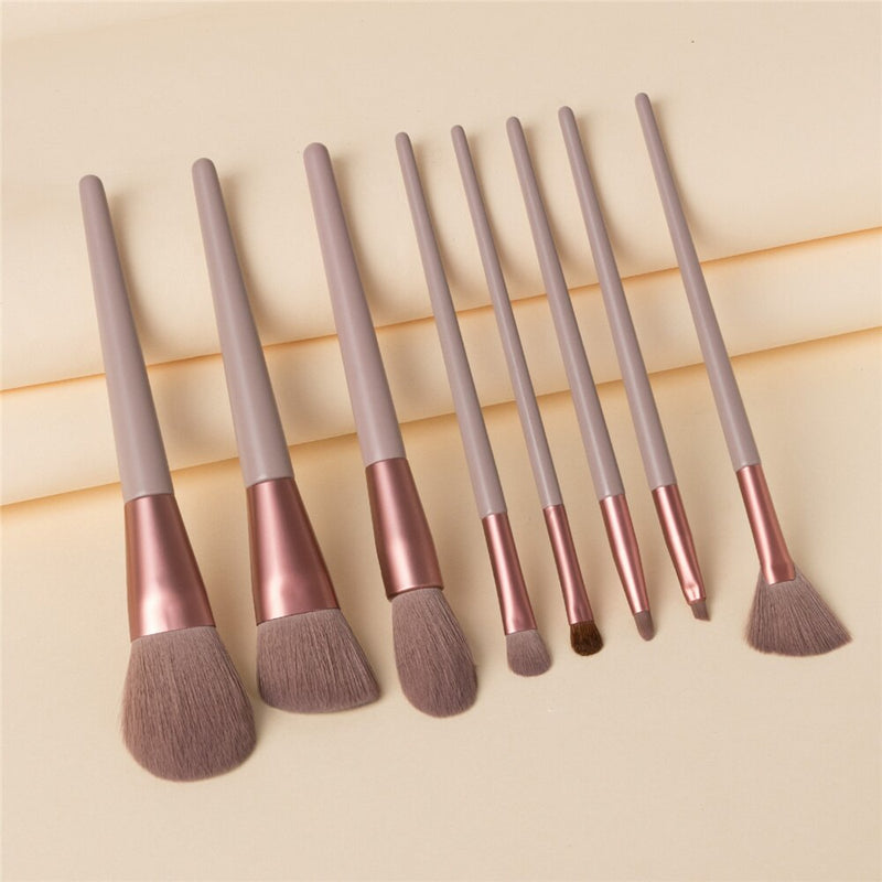 FLD 8/13pcs Natural Hair Makeup Brushes Set Professional Foundation Blushes Eyeshadow Eyebrow Blending Brush Tools Maquillaje