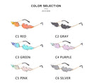 2022 Neue Mode Feuer Flamme Sonnenbrille Damen Herren Marken-Design Randlose Wellen-Brille Luxus Trend Schmale Sonnenbrille Streetwear