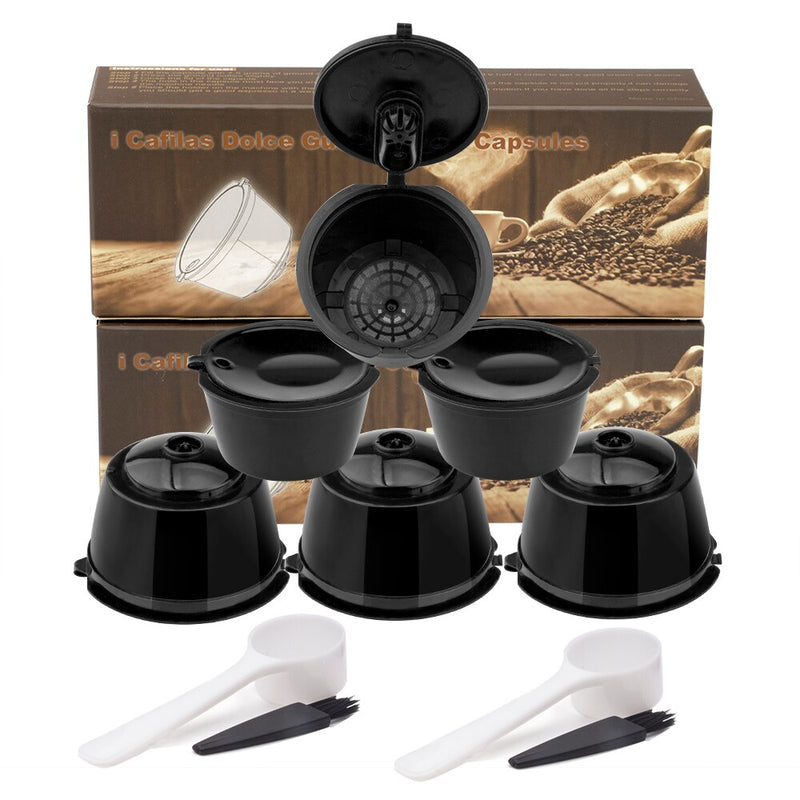 icafilas Reusable Coffee Capsule Pod For Nescafe Dolce Gusto Stainless Steel &amp; Plastic Refill Coffee Filters Dripper Baskets