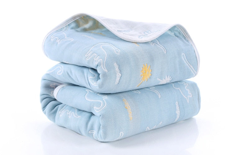 90*100cm Soft Breathable Cotton Baby Blanket for Newborn 6 Layers Muslin Gauze Growth Baby Quilt Newborn Baby Bath Swaddle Wrap