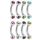 2/5/10PC Edelstahl Kristall Augenbrauenpiercing Lot Zungenpiercing Snake Eyes Großhandel Augenbrauenring Gemischtes Snake Bite Piercing Lot