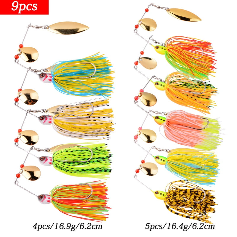 4pcs/8Pcs Fishing Lure Wobbler Lures Spinners Spoon Bait For Pike Peche Tackle All Artificial Baits Metal Sequins Spinnerbait