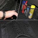 Car Back Rear Trunk Organizer Net Mesh Seat Elastic String Magic Sticker Universal Storage Bag Pocket Auto Organizer