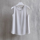 Woherb 21 Colors Solid Ruffle Chiffon Blouse Women 2024 Summer Fashion Vest Blusas Casual Loose Sleeveless Ladies Tops Shirt