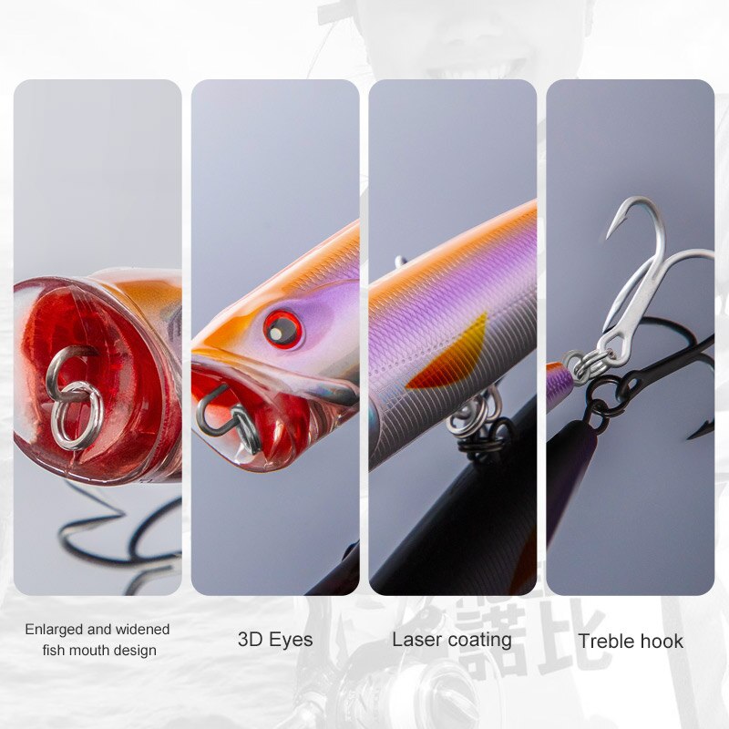 NOEBY Topwater Popper Fishing Lures 140mm 40g Saltwater Artificial Hard Baits for Sea Fishing Lure