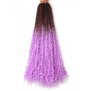 Saisity Ombre Synthetic with Split Ends Goddess Box Braids Crochet Hair Extensions With End Bohemian Box Braiding Hair