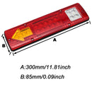 2PCS 19 LED Integrated Trailer Tail Lights Bar 12V Turn Signal Running Lamp for Trailer UTV UTE RV ATV Truck Red Amber White