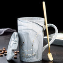 Naturmarmor 12 Sternzeichen Keramik-Becher mit Deckel Kaffeetassen Kreative Persönlichkeitstasse 400ml Bleifrei