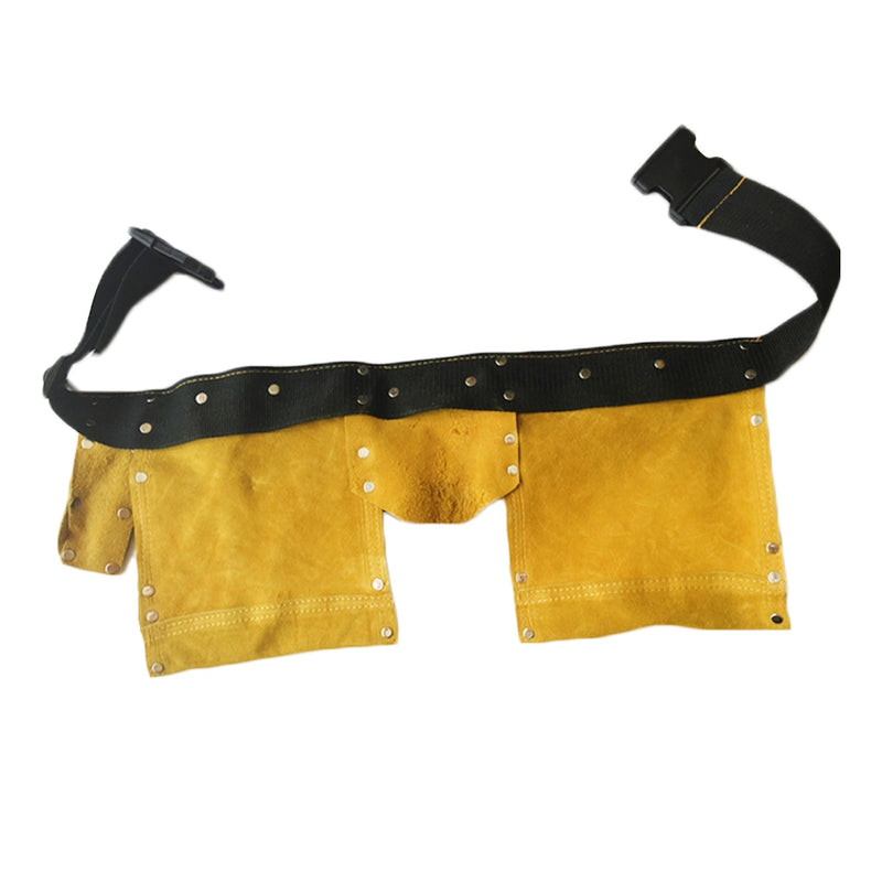 Leather Tool Belt Quick Release Buckle Carpenter Construction Work Apron Tool Storage Pouch Belt