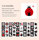 Montessori Baby Visual Stimulation Card Black White High Contrast Flash Cards for Kids Educational Sensory Book Baby Flashcard