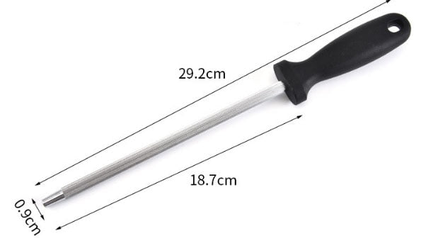 ERMAKOVA Knife Sharpening Rod 12 Inch Kitchen Honing Steel Knife Sharpening Carbon Steel Durable Stainless Steel Knife Sharpener