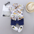 Neue Mode Sommer Baby Jungen Mädchen Kleidung Kleinkind Cartoon Dinosaurier Print T-Shirt Shorts 2tlg/Sets Kinderanzüge Kinderbekleidung