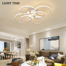 8/6/4 Circle Rings Modern Led Ceiling Light for Living room Bedroom Study room Aluminum Indoor Black&White Ceiling Lamp Fixture