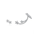 BAMOER Stern-Komet-Asymmetrie-Ohrstecker für Frauen Klarer Zirkonia Helle Meteor-Ohrstecker 925 Sterling Silber Schmuck Femme BSE087