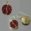 Vintage Frucht Frische Rot Granat Anhänger Halskette Tropfen Ohrringe für Frauen Harz Stein Granatapfel Ohrringe Party Schmuck Geschenke