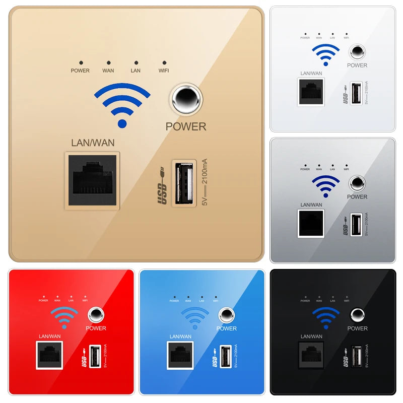 2023 New White USB Socket Wireless WIFI USB Charging Socket,Wall Embedded Wireless AP Router in the Socket 3G WiFi Repeater