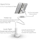 Desktop Phone Tablet Stands 130cm Tablet Holder Adjustable Mount For Tablet 4.0 To 11 inch Bed Tablet PC Stand Metal Support