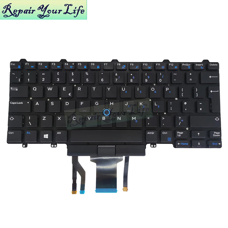 UK/GB PT-BR Brazil Backlit keyboard For Dell Latitude 3340 E5450 E7480 E7470 E7450 0W24RK 08NC1K Notebook PC Keyboards Backlight