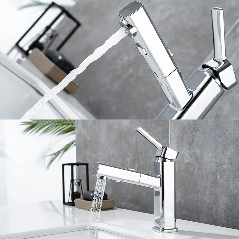 DQOK bathroom basin faucets basin mixer sink faucet Pull Out bathroom water mixer Chrome brass Modern Washbasin faucets Black