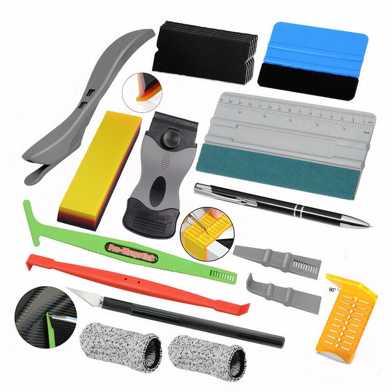 FOSHIO Vinyl Film Car Accessories Wrap Tools Kit Carbon Sticker Installing Rubber Scraper Window Tinting Magnet Squeegee Knife