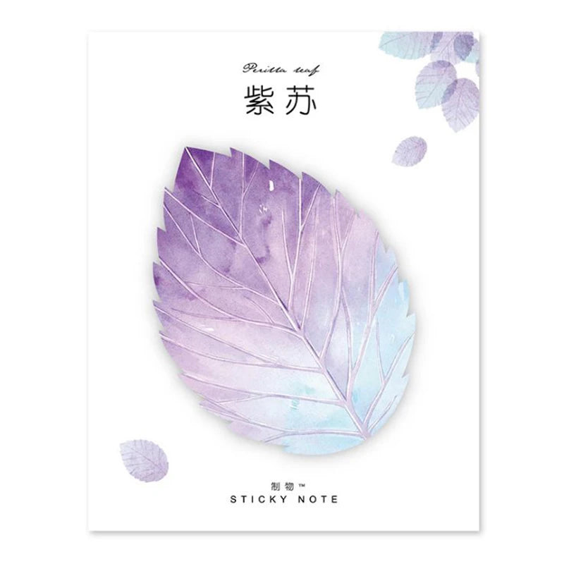 30 sheets Kawaii Memo Pad Bookmarks Creative leaves Sticky Notes  Posted It Planner Stationery School Supplies Paper Stickers