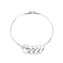Stainless Steel Bangle Letter Personalized Bracelets with Hearts Customized Engraved 1-12 Names Bracelets Bangles for Women Gift