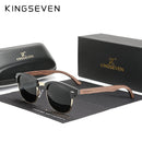 KINGSEVEN Handgefertigt 2022 Schwarznuss Holz Sonnenbrille Herren Polarisiert UV400 Schutz Halbrand Retro Brille Damen Oculos
